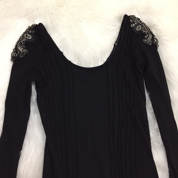 Miss Me black fringe jewel embellished top - Picture 7 of 8